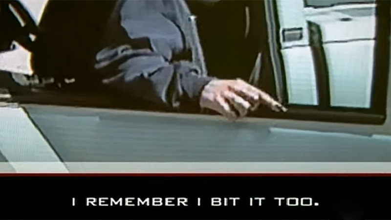 Police video of victim examining suspect vehicle