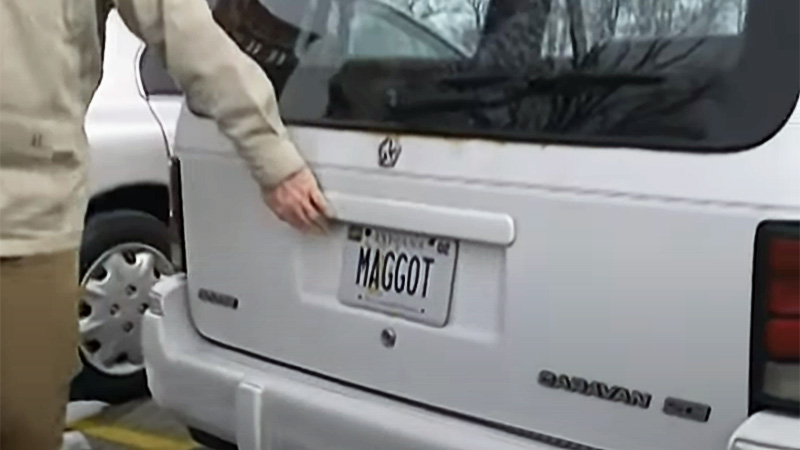 Neal Haskell license plate MAGGOT