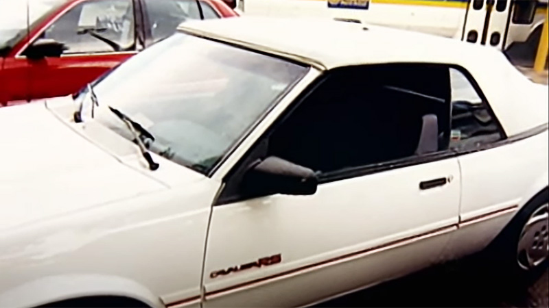 Helga Luest's white rental car