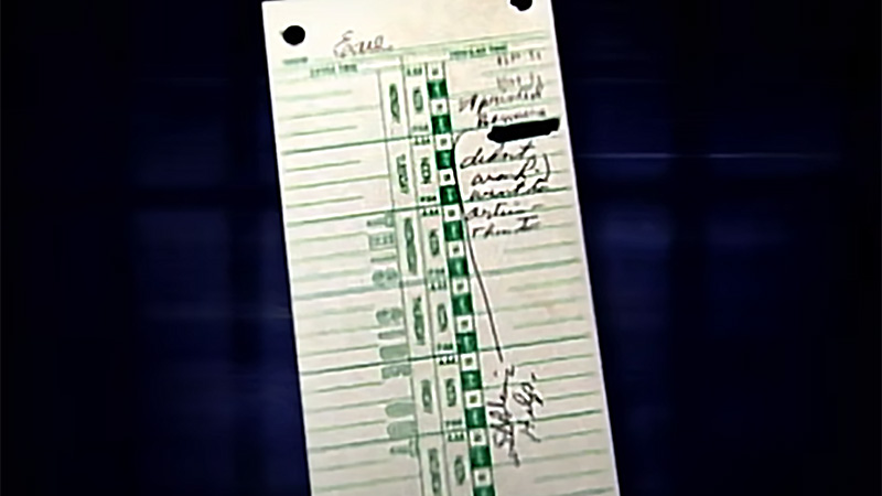 Earl Bramblett's altered timecard