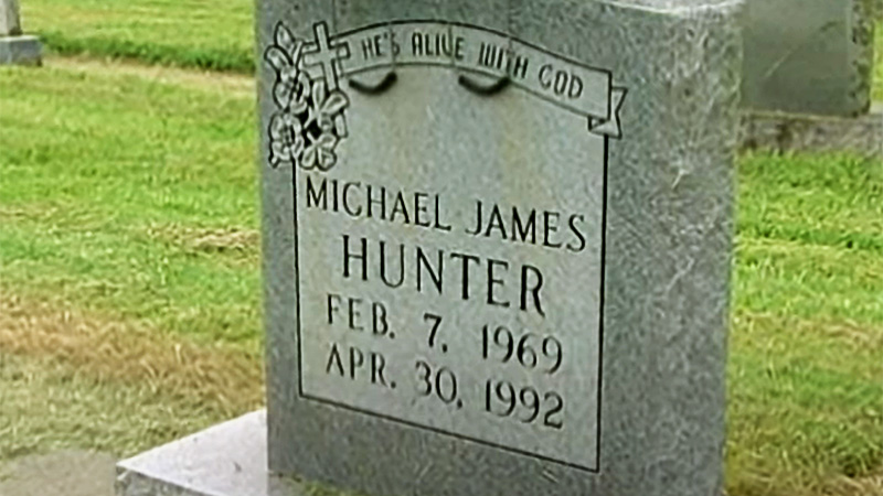 Michael Hunter's grave site
