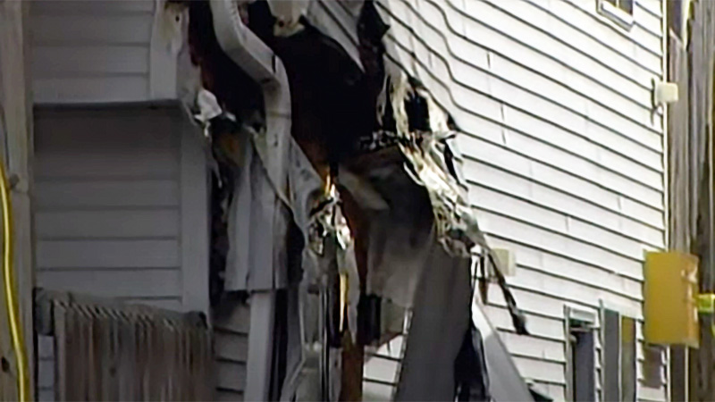 Hole in wall of apartment