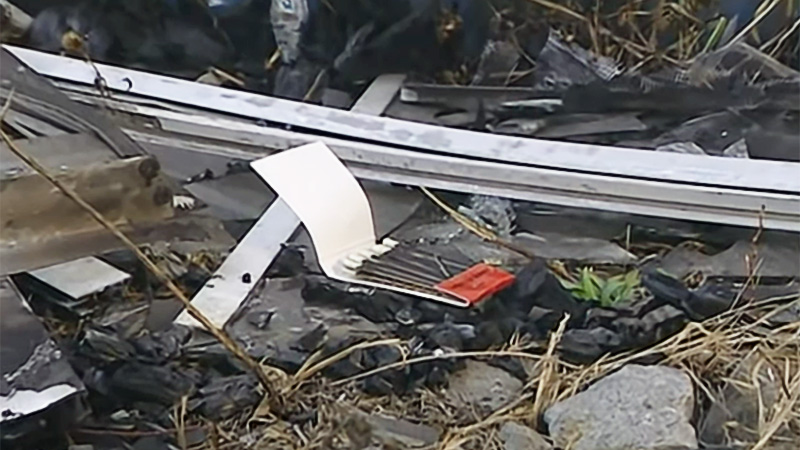 Discard matchbook at arson scene