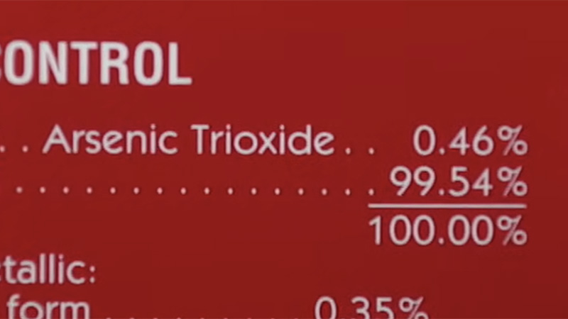 This brand ant bait's active ingredient is arsenic
