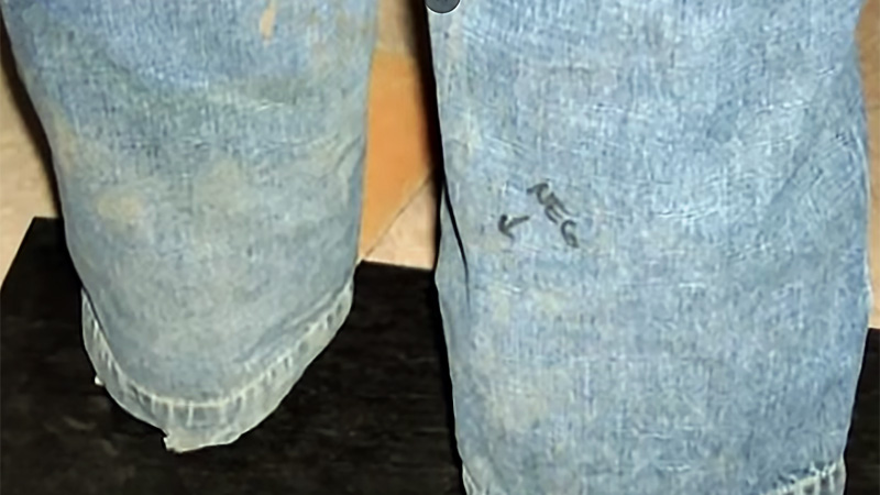 Janice Dodson pants dried clay mud