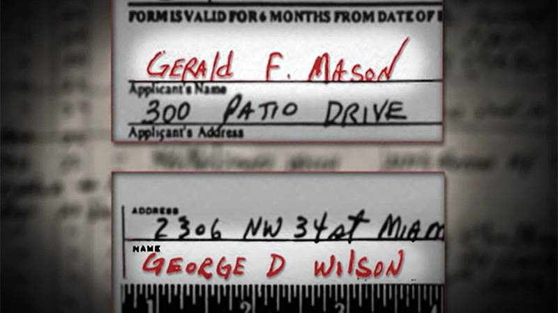 Handwriting comparison from Gerald Mason