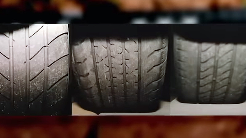 Three types of tires on Natalie's car