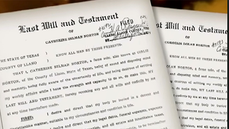 The wills of Catherine and Cordelia Norton