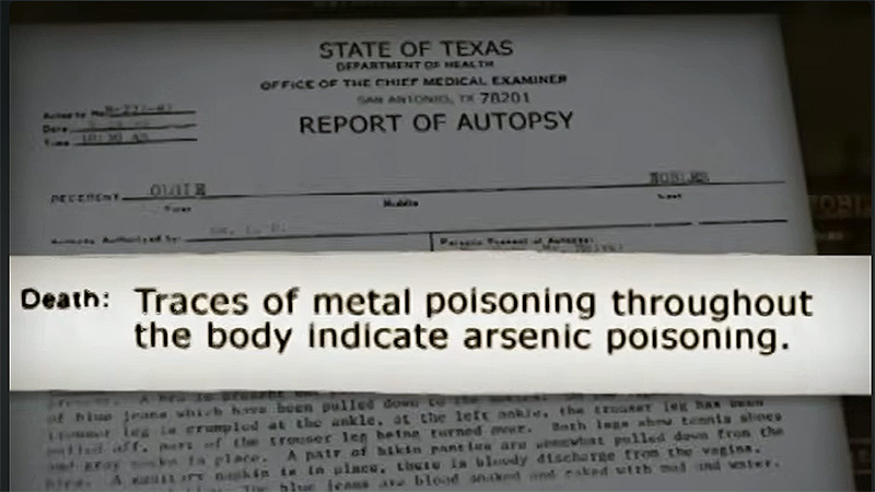 Olgie Nobles autopsy report arsenic poisoning