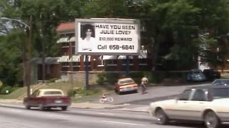 Julie Love missing billboard in 1980s