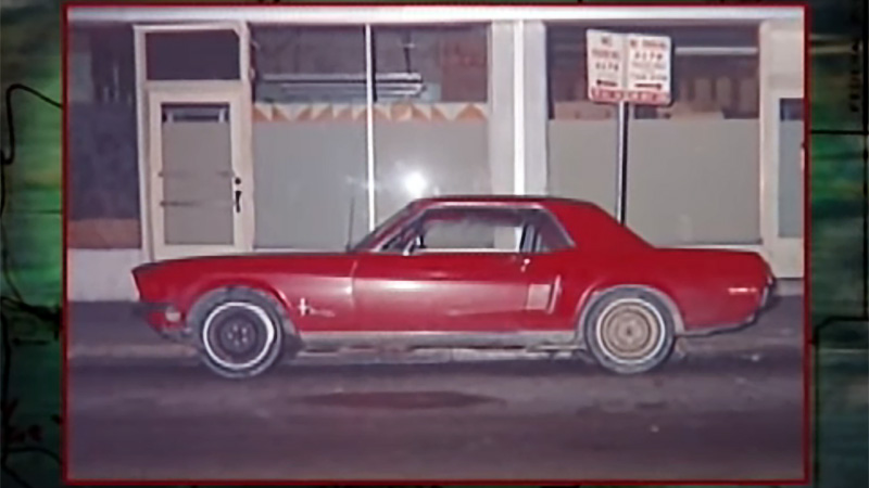 Diane Maxwell's red Ford Mustang