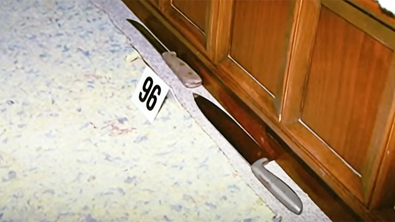 Knives planted in Johnson master bedroom