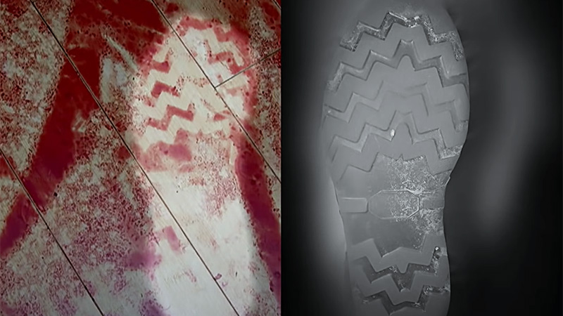 Negative footwear impression in blood