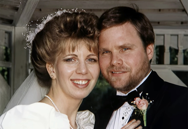 Bobby and Joann Curley on their wedding day