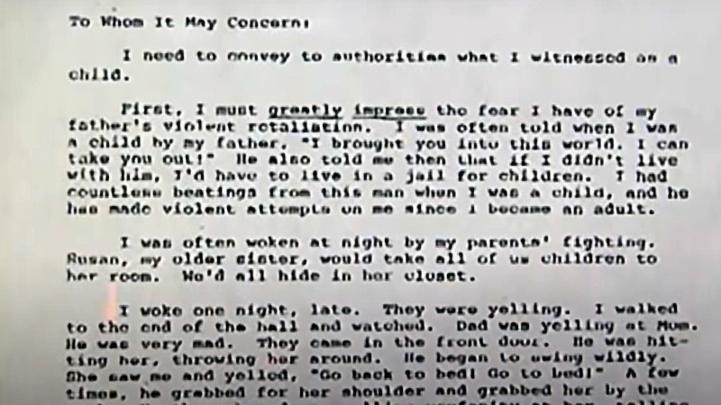 Lori's letter brought to Phoenix police in 1993