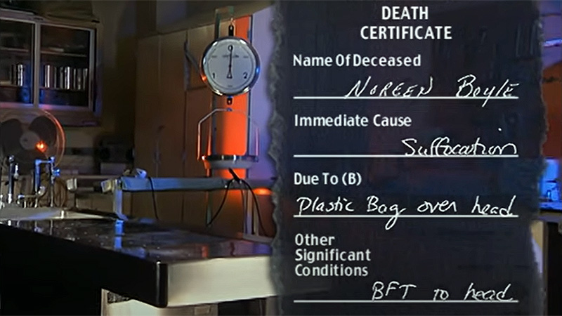 Noreen Boyle's death certificate