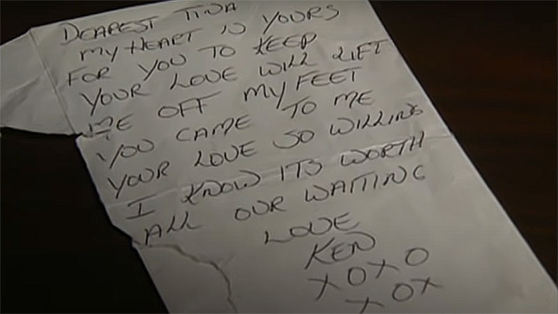 Love poem from murderer Ken Tranchida's apartment