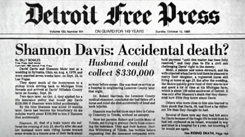 Shannon Davis accidental death?