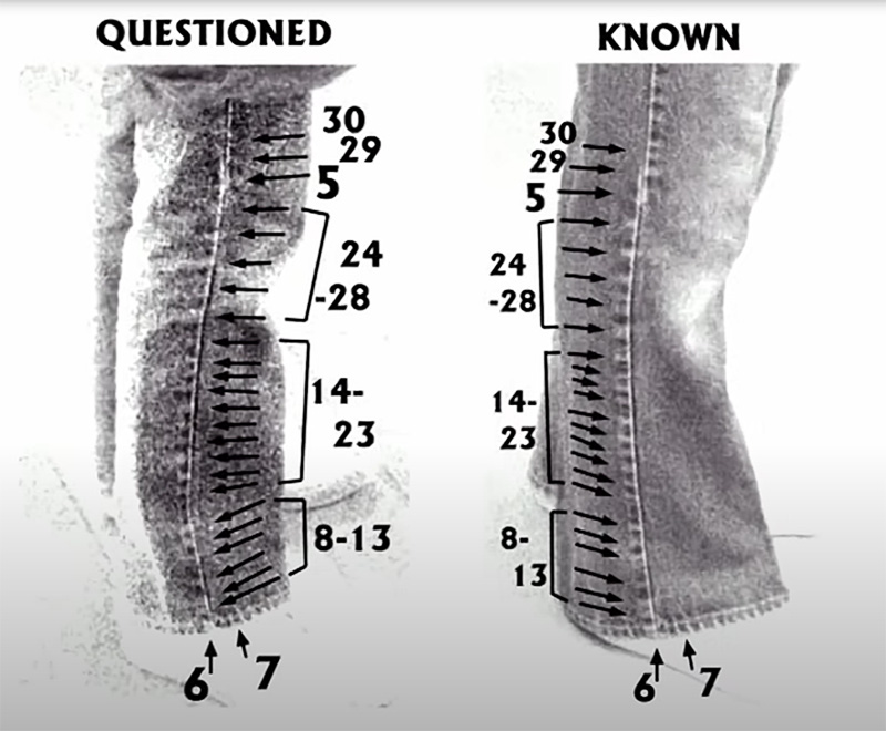 30 point of comparison from Charles Barbee's jeans