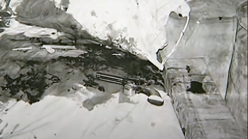 Mowbrays' bed after Bill was shot