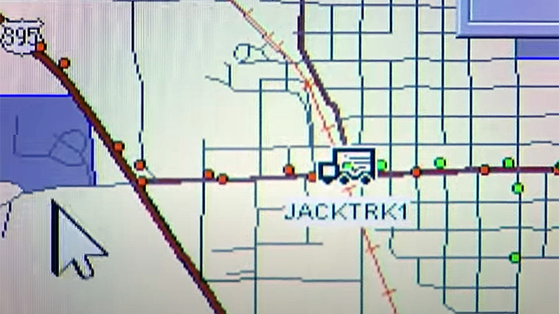 GPS tracking of Brad Jackson's vehicles