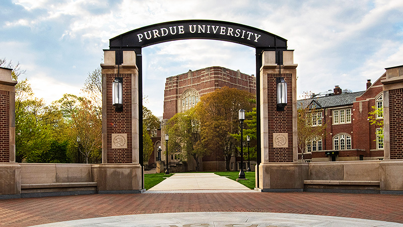 Iconic entrance of Purdue University